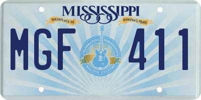 MS license plate MGF411