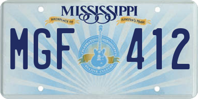 MS license plate MGF412