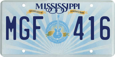 MS license plate MGF416