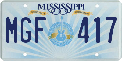 MS license plate MGF417