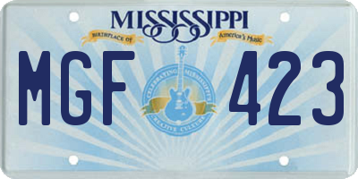 MS license plate MGF423