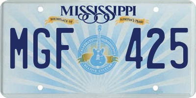 MS license plate MGF425