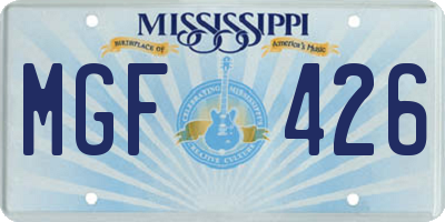 MS license plate MGF426