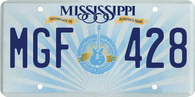 MS license plate MGF428
