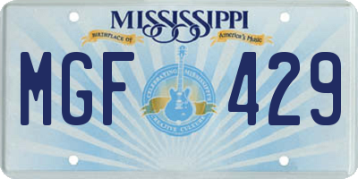 MS license plate MGF429