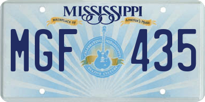 MS license plate MGF435
