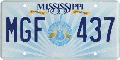 MS license plate MGF437