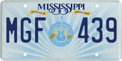 MS license plate MGF439