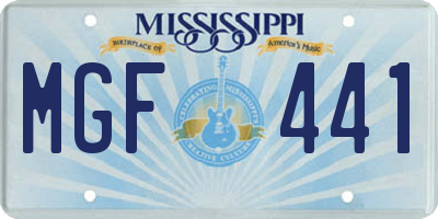 MS license plate MGF441