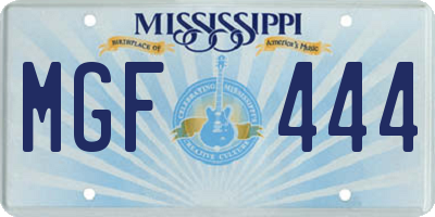 MS license plate MGF444