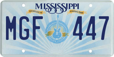 MS license plate MGF447