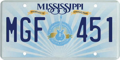 MS license plate MGF451