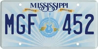 MS license plate MGF452