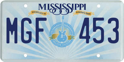 MS license plate MGF453