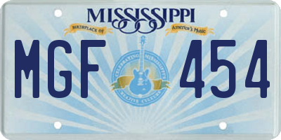 MS license plate MGF454
