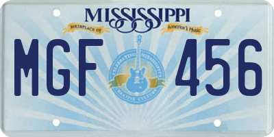MS license plate MGF456