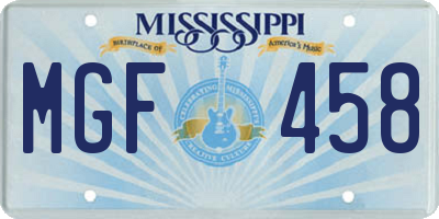 MS license plate MGF458