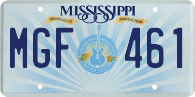 MS license plate MGF461