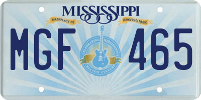 MS license plate MGF465