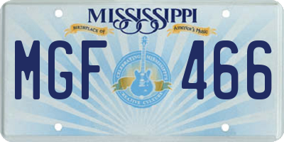 MS license plate MGF466