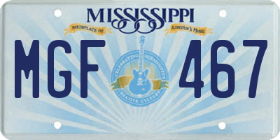 MS license plate MGF467
