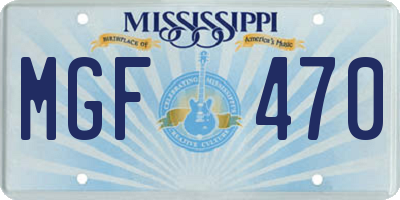 MS license plate MGF470