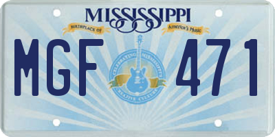 MS license plate MGF471