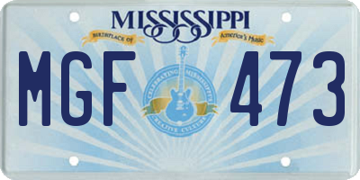 MS license plate MGF473