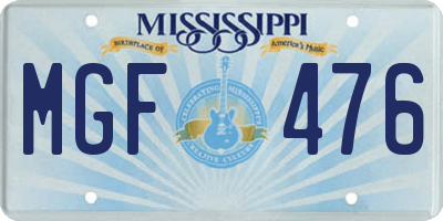 MS license plate MGF476