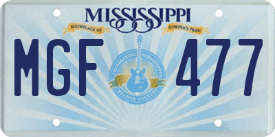 MS license plate MGF477