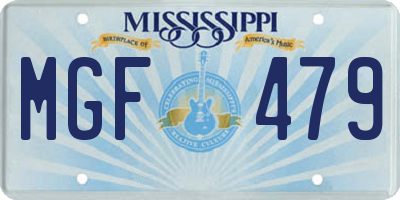 MS license plate MGF479