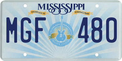 MS license plate MGF480