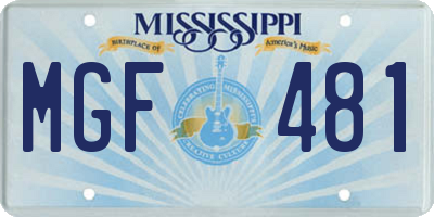 MS license plate MGF481