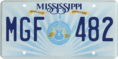 MS license plate MGF482