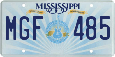 MS license plate MGF485
