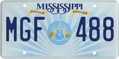 MS license plate MGF488