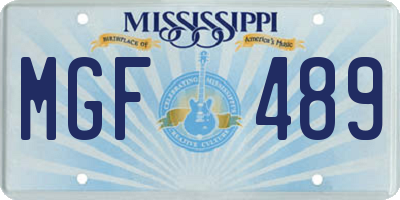 MS license plate MGF489