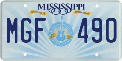 MS license plate MGF490