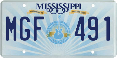 MS license plate MGF491