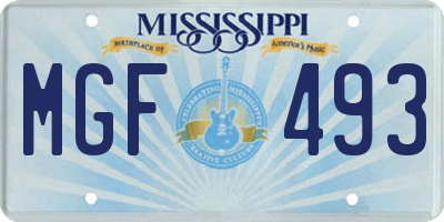 MS license plate MGF493