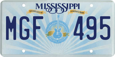 MS license plate MGF495