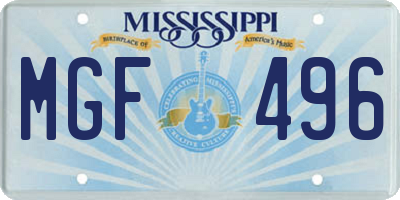 MS license plate MGF496