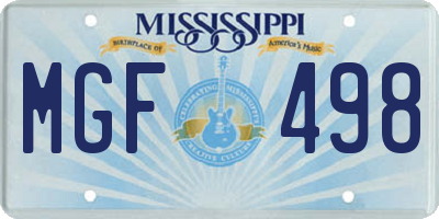 MS license plate MGF498