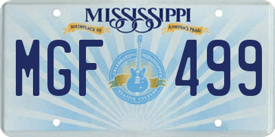 MS license plate MGF499