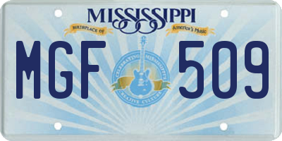 MS license plate MGF509