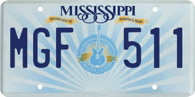 MS license plate MGF511