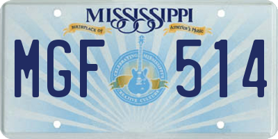 MS license plate MGF514