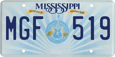 MS license plate MGF519