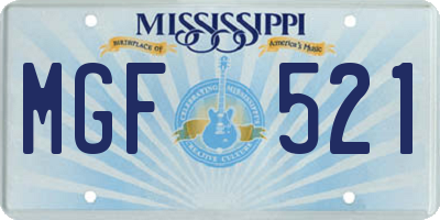 MS license plate MGF521