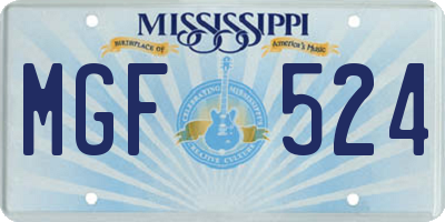 MS license plate MGF524